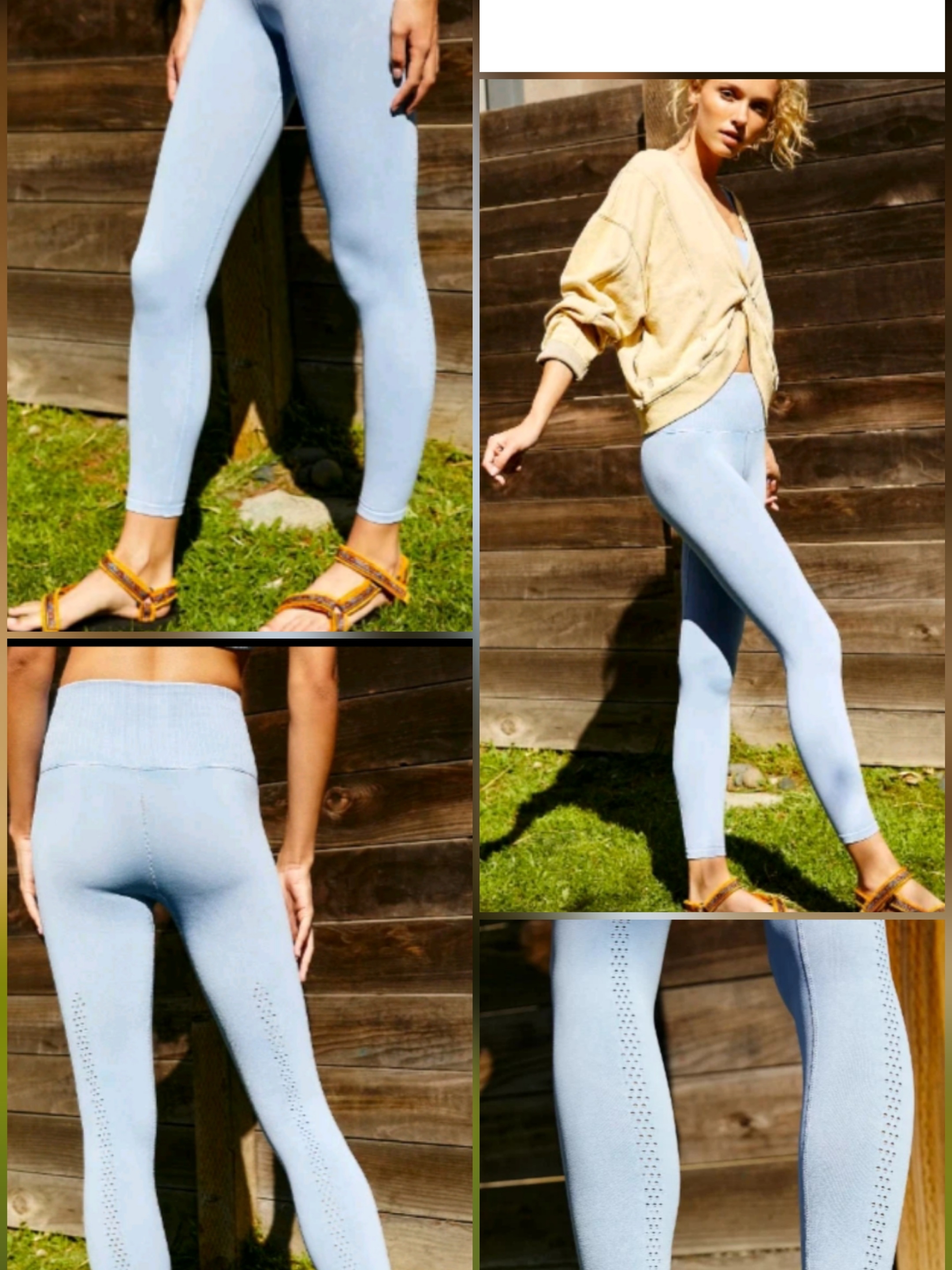 Free People Movement Good Karma High Rise 7/8 Tight/Legging In Breeze Blue